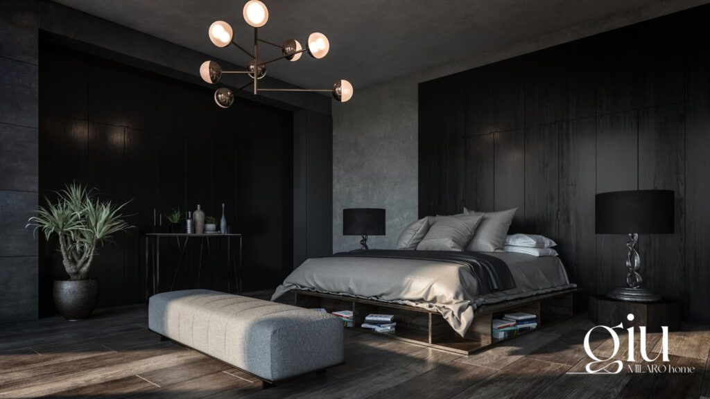 elegancka sypialnia z materacem King size giu 